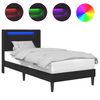 vidaXL Bedframe met LED-stripverlichting Zwart 90 x 200 cm Kunstleer
