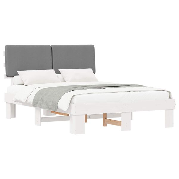 vidaXL Bedframe met Gevoerd Hoofdgedeelte Lichtgrijs 160 x 200 cm