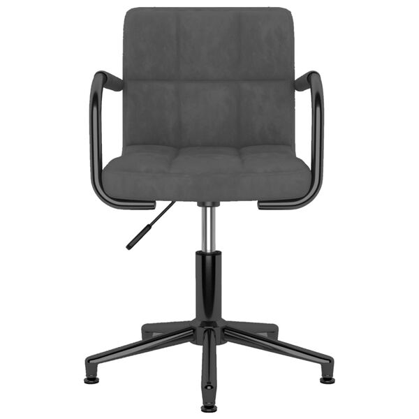 vidaXL Eetkamerstoelen draaibaar 6 st fluweel donkergrijs