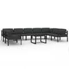 vidaXL 10-delige Loungeset met kussens aluminium antracietkleurig