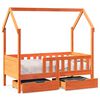 vidaXL Kinderbedframe met lades 70x140 cm massief grenenhout