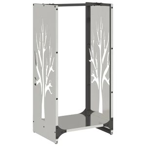 vidaXL Brandhoutrek 40x30x80 cm roestvrij staal