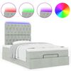 vidaXL Ottoman bed met matrassen en LED's 120x190cm fluweel lichtgrijs