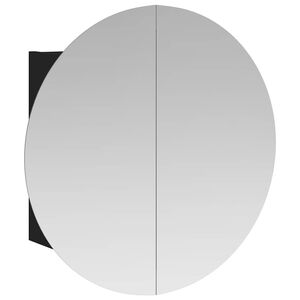 vidaXL Badkamerkast met ronde spiegel en LED 40x40x17,5 cm zwart