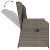 vidaXL 3-delige Loungeset met kussens poly rattan grijs