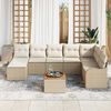 vidaXL Tuin Sofa Set 9 pcs Beige en wit