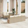 vidaXL Tuin Sofa Set met opslag 8 pcs Beige en Cr&egrave;me poly rattan