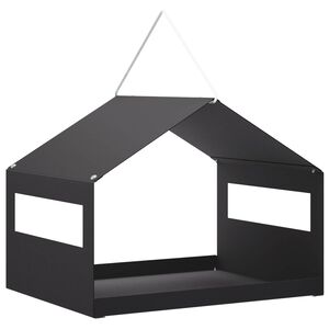 vidaXL Hangend vogelvoederhuisje Staal Zwart 30 x 23 x 23 cm