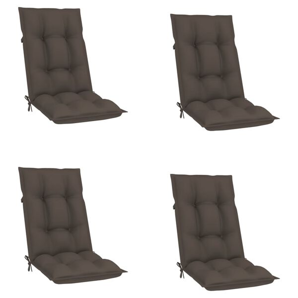 vidaXL Tuinstoelen 4 st verstelbaar met kussens massief teakhout