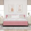 vidaXL LED Box Spring Bed met matras met LED Roze 180 x 200 cm Fluweel