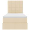 vidaXL Opbergbed met LED met matras Cr&egrave;me 90 x 190 cm Polyester
