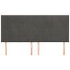 vidaXL Hoofdbord met randen 203x16x118/128 cm fluweel donkergrijs