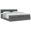 vidaXL Ottoman bed met matras 200x200 cm stof donkergrijs