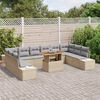 vidaXL Tuin Sofa Set met opslag 11 pcs Beige Poly riet