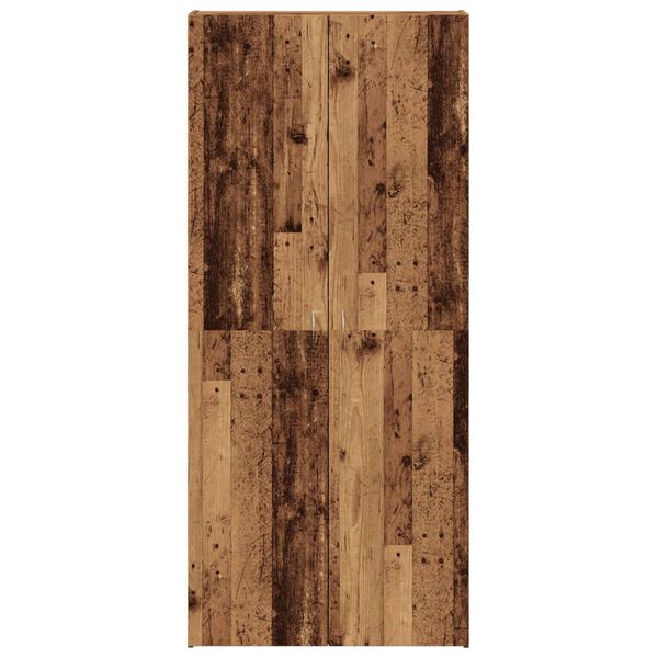 vidaXL Schoenenkast 80x35,5x180 cm bewerkt hout oud houtkleurig