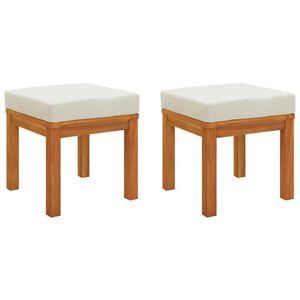 vidaXL Tuinkrukjes 2 st met kussens 40x40x42 cm massief acaciahout