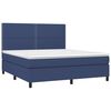 vidaXL Boxspring met matras stof blauw 180x200 cm
