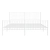 vidaXL Bedframe met hoofd- en voeteneinde metaal wit 200x200 cm