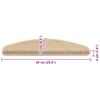 vidaXL Trapmatten 15 st 65x21x4 cm Lichtbeige Halfrond Groot