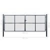 vidaXL Tuinhek van gaas gegalvaniseerd staal 400x150 cm grijs