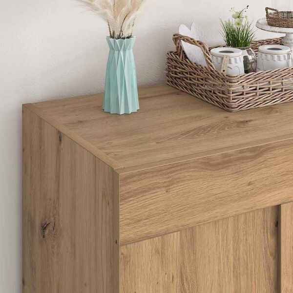 vidaXL Dressoir Artisan Eiken 69,5 x 34 x 90 cm Bewerkt hout