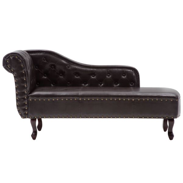 vidaXL Chaise longue kunstleer donkerbruin