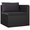 vidaXL 10-delige Loungeset met kussens poly rattan zwart