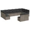 vidaXL 12-delige Loungeset met kussens poly rattan grijs