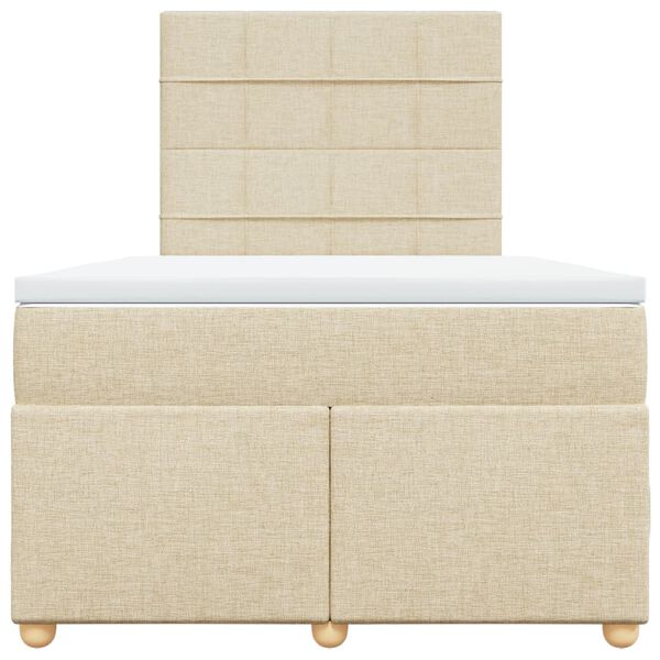 vidaXL Boxspring met matras stof cr&egrave;mekleurig 120x190 cm