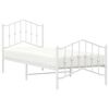 vidaXL Bedframe met hoofd- en voeteneinde&nbsp;metaal wit 80x200 cm