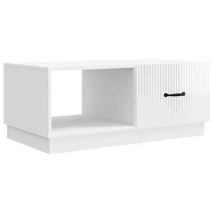 vidaXL Salontafel Hoogglans Wit 90 x 50 x 37 cm Bewerkt hout