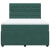 vidaXL Boxspring met matras fluweel donkergroen 140x190 cm