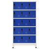 vidaXL Lockerkast 90x40x180 cm staal grijs en blauw