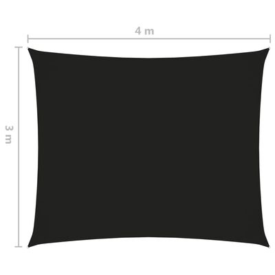 vidaXL Zonnescherm rechthoekig 3x4 m oxford stof zwart