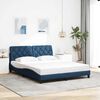 vidaXL Bedframe zonder matras stof blauw 160x200 cm