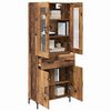 vidaXL Hoge kast met lade 2 pcs Oudhout Bewerkt hout