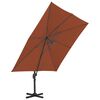vidaXL Zwevende parasol met aluminium paal terracotta 400x300 cm