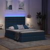 vidaXL Opbergbed met LED met matras Blauw 140 x 200 cm Polyester