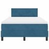vidaXL LED Box Spring Bed met matras Donkerblauw 120 x 200 cm Fluweel