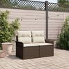 vidaXL Tuinbank met kussen Bruin 141 x 62 x 69cm poly rattan