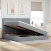 vidaXL Opslag bed met matras Lichtgrijs 200 x 200 cm Polyester