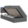 vidaXL LED Opslagbed met Matras Donkergrijs 90 x 200 cm Stof