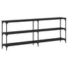 vidaXL Wandtafel Zwart eiken 200 x 29 x 75 cm Geperst Hout en Metaal