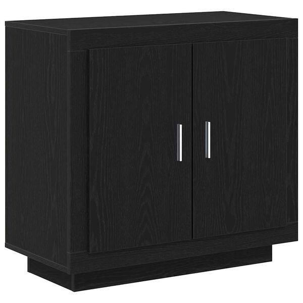 vidaXL Dressoir Zwart Eiken 80 x 40 x 75 cm Bewerkt hout