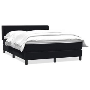vidaXL Boxspring met matras fluweel zwart 160x210 cm