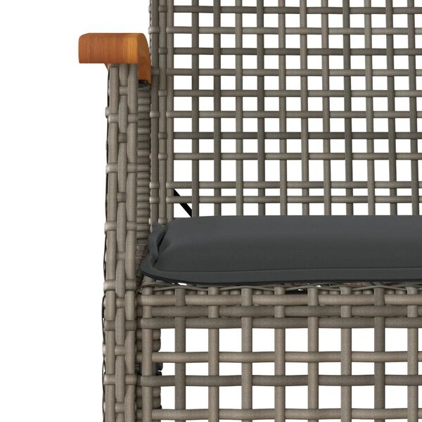 vidaXL 5-delige Tuinset met kussens poly rattan grijs