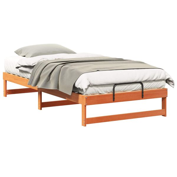vidaXL Bedframe Bruin 100 x 210 cm Massief grenenhout