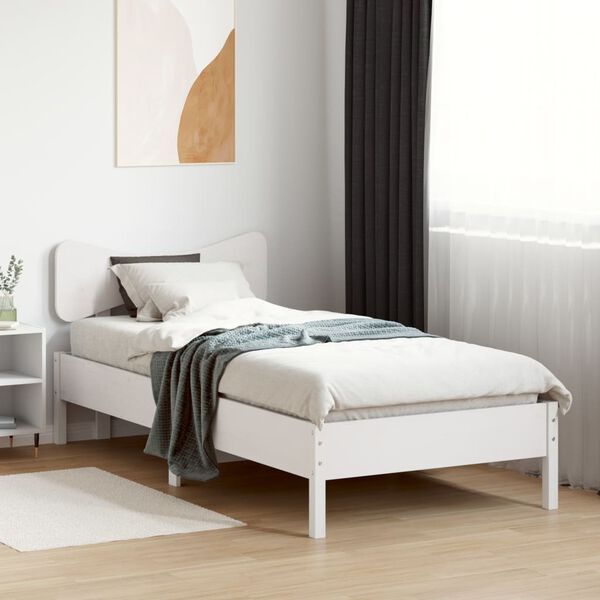vidaXL Bedframe zonder matras massief grenenhout wit 140x200 cm