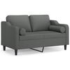 vidaXL Tweezitsbank met sierkussens 120 cm stof donkergrijs