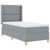 vidaXL Boxspringbed met hoofdeinde Lichtgrijs 90 x 200 cm Stof